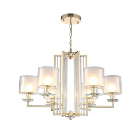Подвесная люстра Crystal Lux с поддержкой Маруся NICOLAS SP-PL6 GOLD/WHITE-М