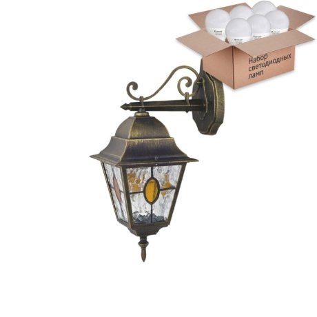 Уличный настенный светильник Favourite Zagreb с лампочкой 1805-1W+Lamps E27 P45