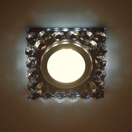 Встраиваемый светильник с LED подсветкой Fametto Luciole DLS-L131 GU5.3 Chrome/Black (UL-00002756)