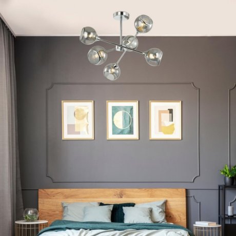 Люстра на штанге Lumion Sandra с поддержкой Алиса 4530/6C-A