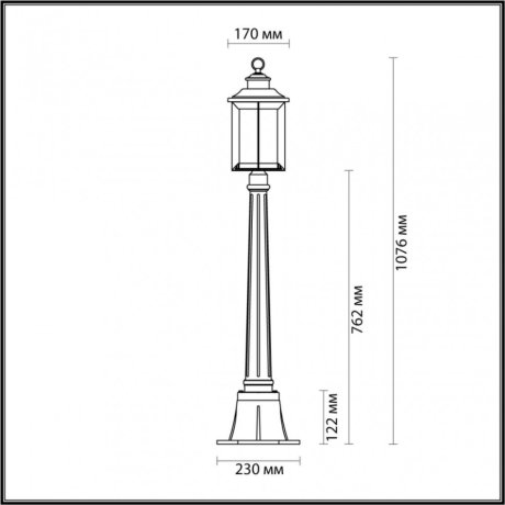 Уличный столб Mavret Odeon Light с лампочкой 4961/1F+Lamps E27 P45