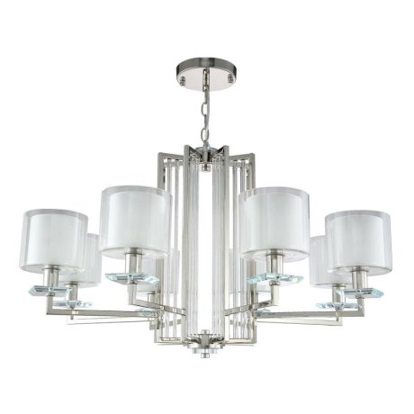 Подвесная люстра Crystal Lux с поддержкой Алиса NICOLAS SP-PL8 NICKEL/WHITE-А