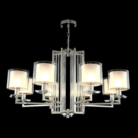 Подвесная люстра Crystal Lux с поддержкой Алиса NICOLAS SP-PL8 NICKEL/WHITE-А