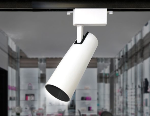 Однофазный LED светильник 30W 4200К для трека Ambrella light Track System GL5853 WH/BK