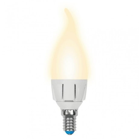 Светодиодная лампа E14 7W 3000K (теплый) Uniel LED-CW37 7W-WW-E14-FR PLP01WH (UL-00002416)