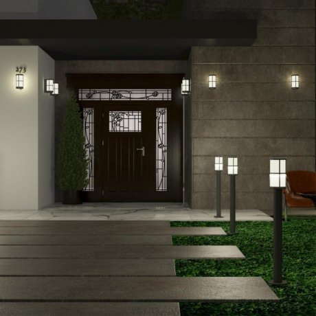 Уличный настенный светильник Novotech Zebra с лампочкой 370775+Lamps E27 Свеча