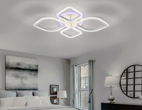 Потолочная диммируемая люстра с пультом ДУ Ambrella light FA5147 WH