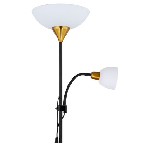 Торшер с дополнительной подсветкой Duetto Arte lamp A9569PN-2BK