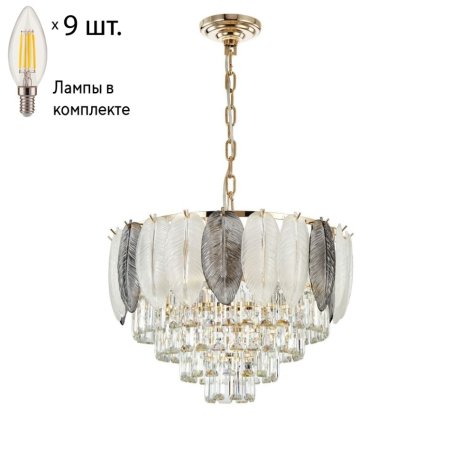 Подвесная люстра с лампочками Favourite Dolor 2982-9P+Lamps E14 Свеча