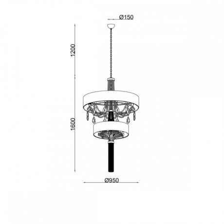 Подвесная люстра Lucia Tucci Cosmopolitan 2970.18 Black