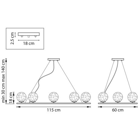 Подвесная люстра Lightstar с поддержкой Алисы, Bari 815287