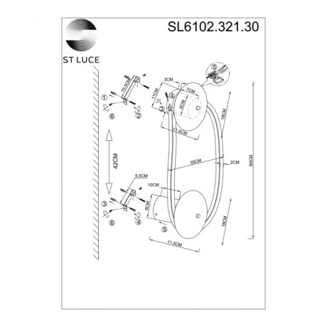 Настенный светильник ST Luce Sagrato SL6102.321.30