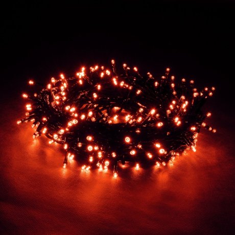 10м. Электрогирлянда Нить с контроллером Vegas 100LED красный цвет, 8 режимов, 220V 55065