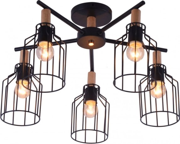 Потолочная люстра Escada 469/5PL E27*60W Black TEXAS