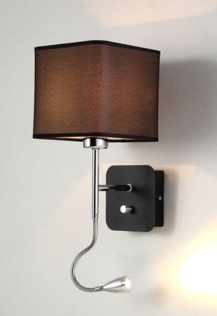 Бра с подсветкой Crystal Lux с лампочкой PACO AP2 CHROME/BLACK+Lamps E27 P45