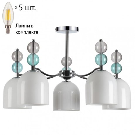 Люстра на штанге с лампочками Lumion Gillian 5235/5C+Lamps E14 Свеча