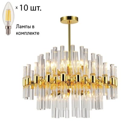 Подвесная люстра с лампочками Favourite Сelebratio 2205-10P+Lamps E14 Свеча
