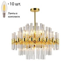 Подвесная люстра с лампочками Favourite Сelebratio 2205-10P+Lamps E14 Свеча