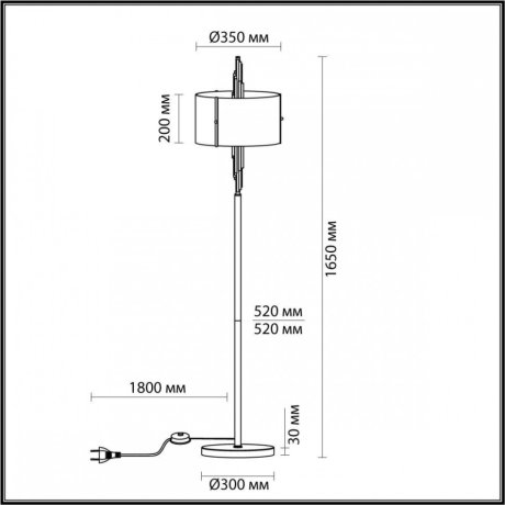 Торшер Odeon Margaret с лампочками 5415/3F+Lamps E27 Свеча
