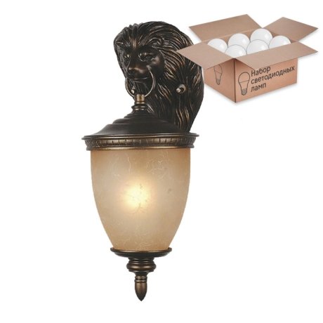 Уличный настенный светильник с лампочкой  Favourite Guards 1336-1W+Lamps А60