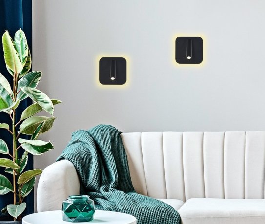 FW253 BK/S Настенный поворотный светодиодный светильник с выключателем Ambrella light Sota