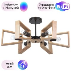 Потолочная люстра на штанге Arte Lamp Brussels с поддержкой Маруся A8030PL-6BK-М