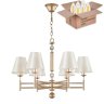 Подвесная люстра Crystal Lux с лампочками FLAVIO SP6 GOLD+Lamps E14 Свеча