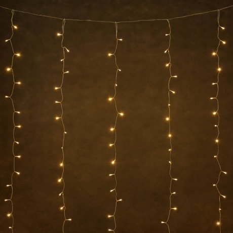 Электрогирлянда Занавес Vegas 96 теп. LED, 8 реж., 6 нит., блок пит., размер 1,5х1,5+5м, IP44 220V/4,5V 55147