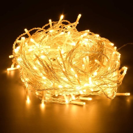 Электрогирлянда Занавес Vegas 96 теп. LED, 8 реж., 6 нит., блок пит., размер 1,5х1,5+5м, IP44 220V/4,5V 55147