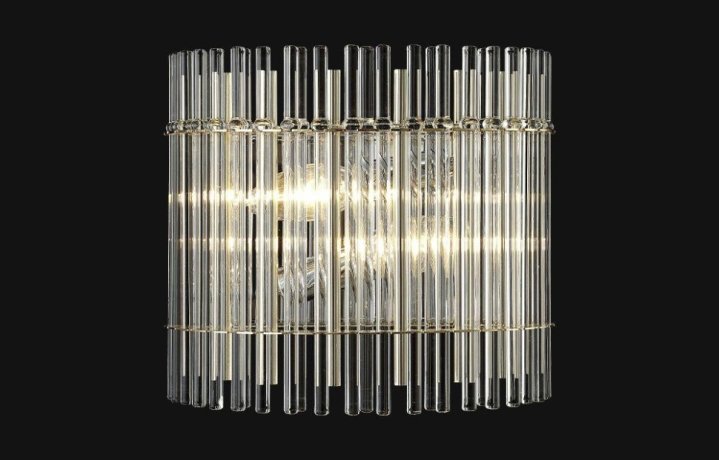 Бра Crystal Lux с лампочками AURELIO AP2 GOLD+CHROME/TRANSPARENT+Lamps E14 Свеча