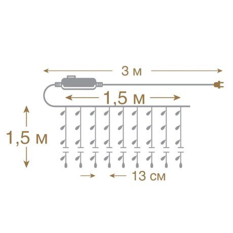1,5*1,5м. Электрогирлянда ''Занавес'' 156LED (красный) IP20 Vegas 55080