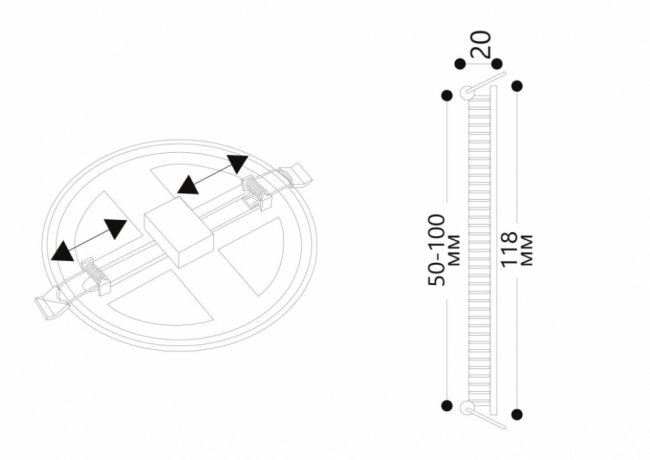 Светильник встраиваемый светодиодный Arte lamp Mesura A7972PL-1WH