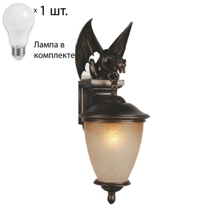Уличный настенный светильник с лампочкой Favourite Guards 1338-1W+Lamps А60