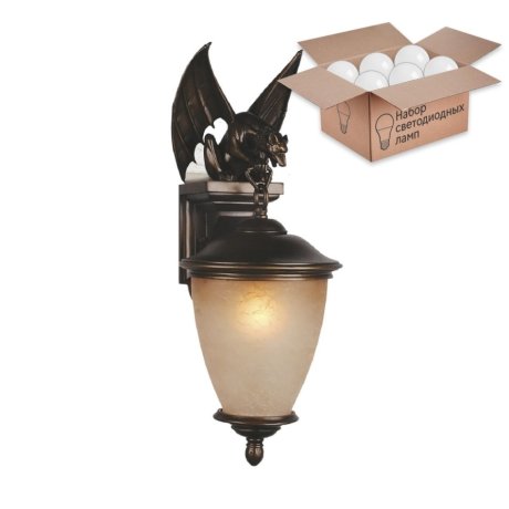 Уличный настенный светильник с лампочкой Favourite Guards 1338-1W+Lamps А60