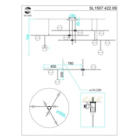 Потолочная люстра ST Luce Albero SL1507.422.09