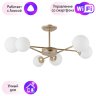 Люстра на штанге Arte lamp Marco с поддержкой Алиса A2703PL-6SG-A