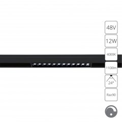 Трековый светильник 12W 4000К для магнитного шинопровода Arte Lamp Linea A4684PL-1BK