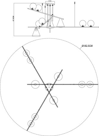 Люстра на штанге Arte Lamp Jacob A7029PL-9BK