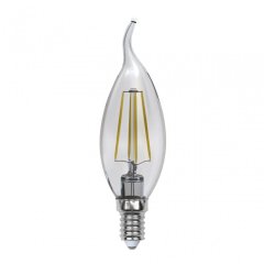 Лампа светодиодная филаментная Uniel E14 5W 3000K прозрачная LED-CW35-5W/WW/E14/CL/MB GLM10TR