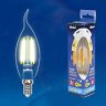 Лампа светодиодная филаментная Uniel E14 5W 3000K прозрачная LED-CW35-5W/WW/E14/CL/MB GLM10TR