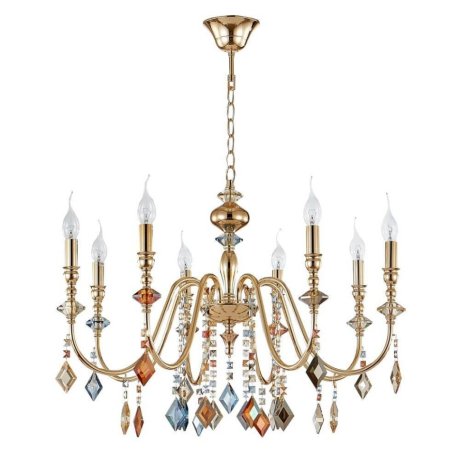 Подвесная люстра Crystal Lux Mercedes SP8 GOLD/COLOR