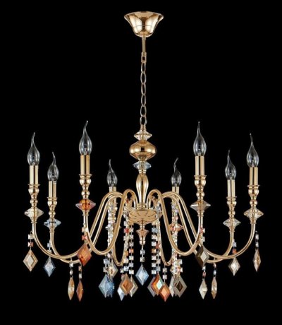 Подвесная люстра Crystal Lux Mercedes SP8 GOLD/COLOR