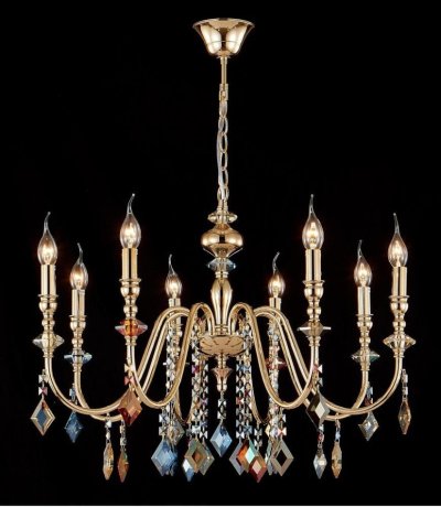 Подвесная люстра Crystal Lux Mercedes SP8 GOLD/COLOR