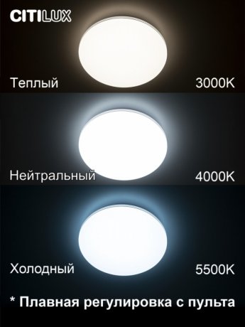 Потолочная светодиодная люстра с пультом ДУ (инфракрасный) Citilux Симпла CL714330G