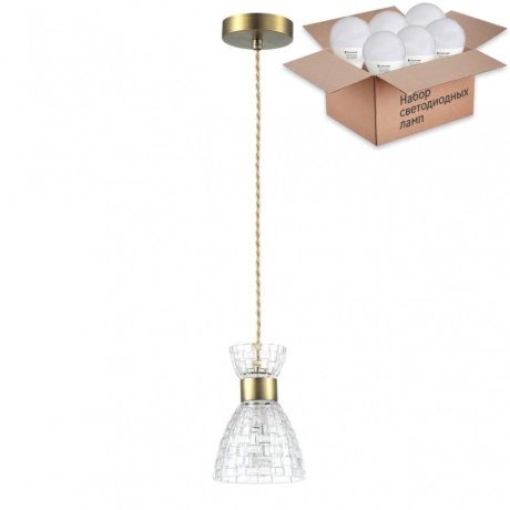 Подвесной светильник с лампочкой Lumion Jackie 3704/1+Lamps E14 P45