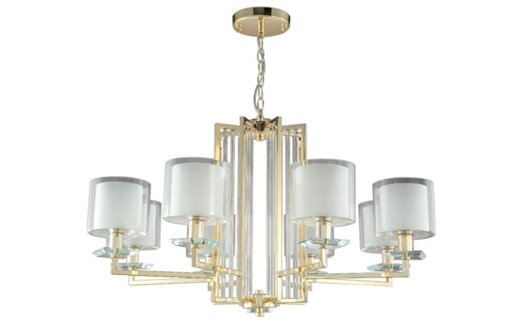 Подвесная люстра Crystal Lux NICOLAS SP-PL8 GOLD/WHITE