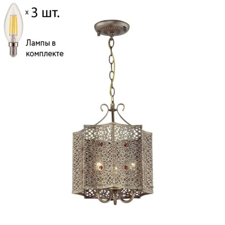 Подвесная люстра Favourite Bazar с лампочками 1624-3P+Lamps E14 Свеча