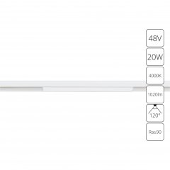 Трековый светильник 20W 4000К для магнитного шинопровода Arte Lamp Linea A4663PL-1WH