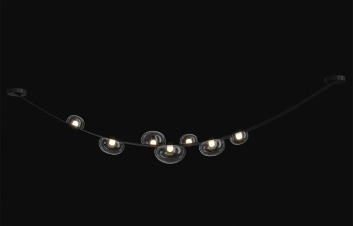 Подвесной светильник Crystal Lux BOSQUE SP7 L3000 BLACK/TRANSPARENT