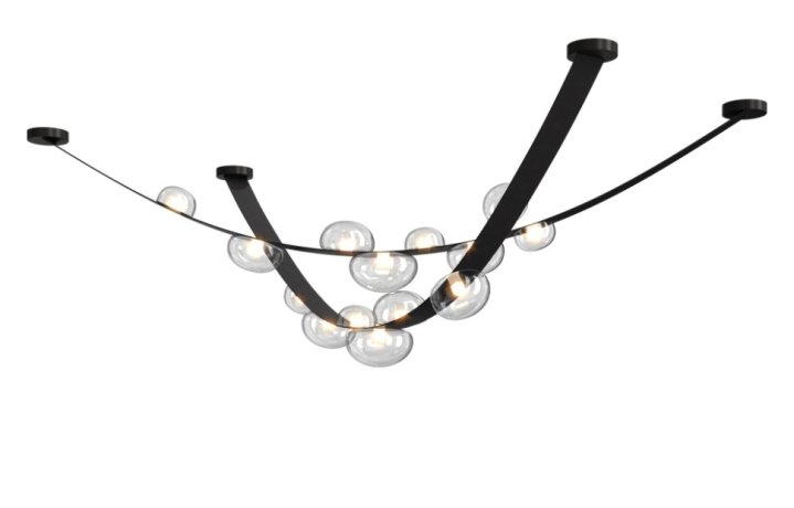 Подвесной светильник Crystal Lux BOSQUE SP7 L3000 BLACK/TRANSPARENT